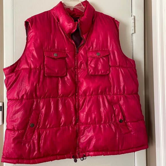Faded Glory hot pink black stripe puffer vest 3XL XXXL - Picture 1 of 5